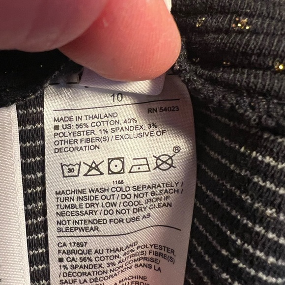 Janie and Jack black with gold detail stretch pants with elastic waist - Picture 7 of 7